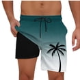 thumbnail image 2 of Mens Hawaiian Swim Trunks Beach Shorts Quick Dry Gradient Boardshorts with Liner Drawstring Swimwear Bathing Suits with Pockets Navy M, 2 of 9
