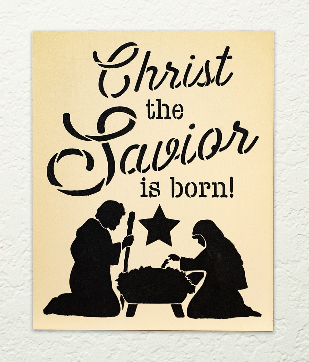 Christ The Savior Is Born Stencil With Manger & Star By Studior12 Diy ...