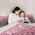 thumbnail image 4 of Erosebridal Pink Leopard Print Glitter Print Queen Comforter Set 3pcs For Girls,Abstract Cheetah Print Bedding Comforter Set For Teens,Grey Reversible, 4 of 6