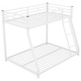 thumbnail image 3 of Kacho Bunk Bed, Twin Over Full Bunk Beds, Metal Bunk Bed Frame for Teens, Bunk Bed with Full-length Guardrails, for Bedroom Dorm, 3 Step Ladders, Easy to Assemble, No Box Spring Required, White, 3 of 7