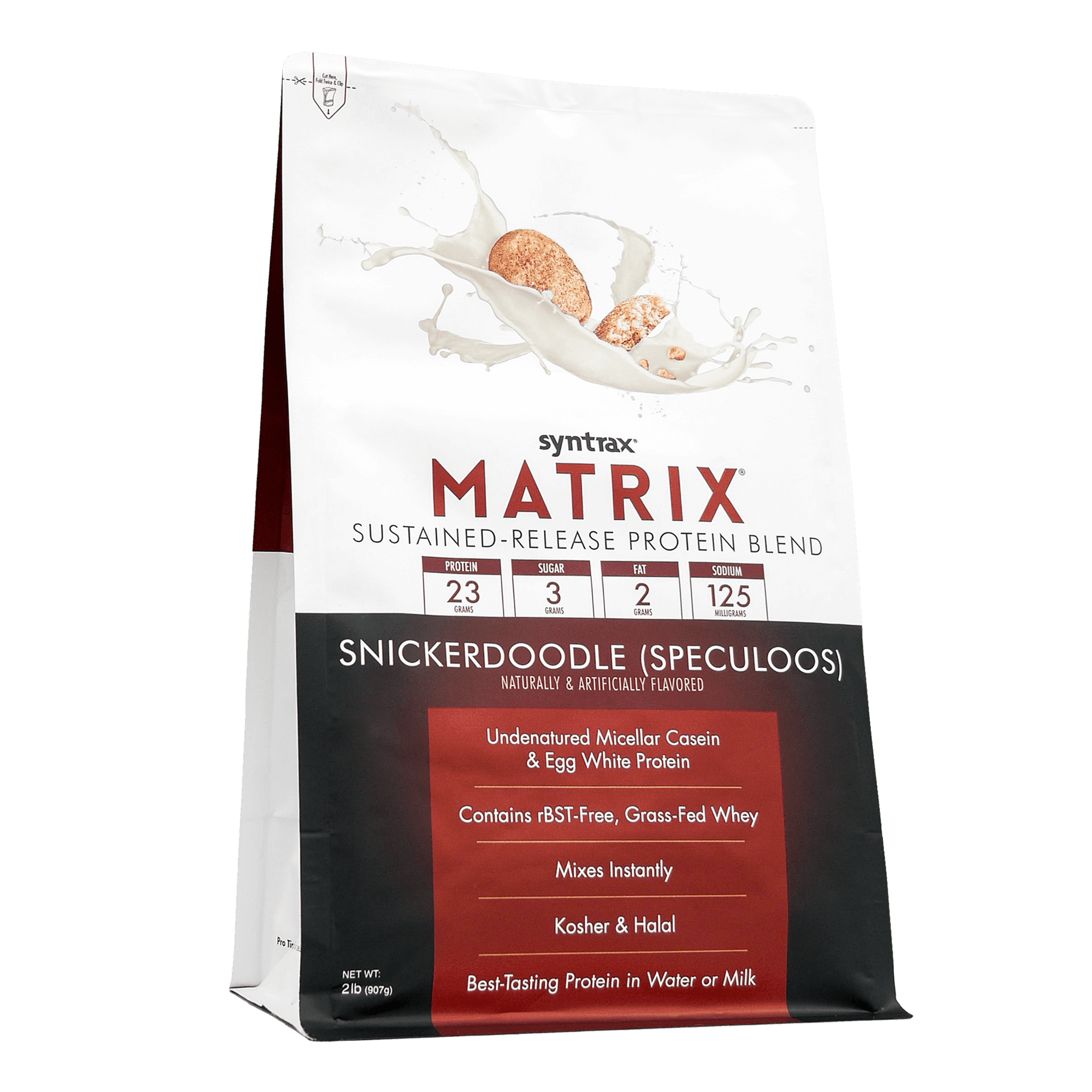 Syntrax Matrix Snickerdoodle Sustained‑Release Protein Powder Blend 2 lb with Real Cookie Pieces