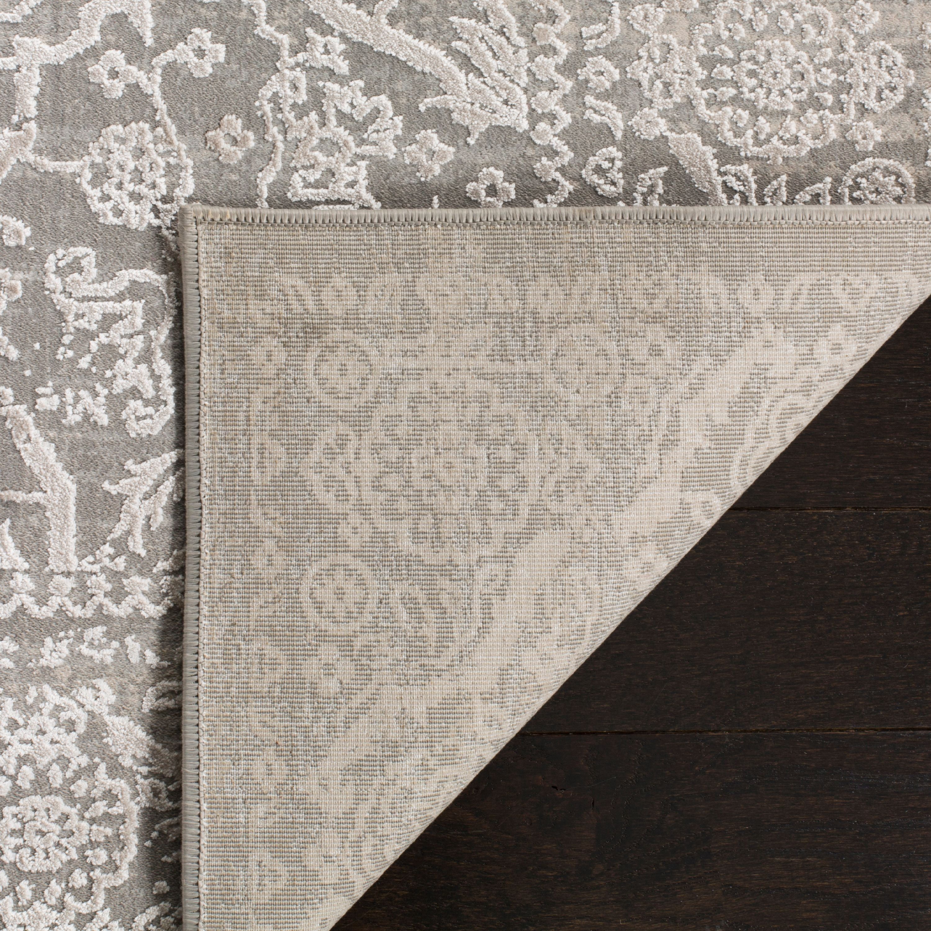 SAFAVIEH Princeton Xavier Floral Bordered Area Rug, Grey/Beige, 4' x 6'