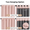 thumbnail image 4 of 100% Blackout Curtains for Bedroom,Set of 2 Panels,96inch Length Faux Linen Thermal Insulated Back Tab Drapes with Room Darkening,50"Wx96"L,LightBlush, 4 of 6