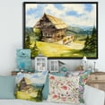 thumbnail image 2 of Designart 'Old Cottage At Summer With Peaceful Landscape' Traditional Framed Canvas Wall Art Print, 2 of 5