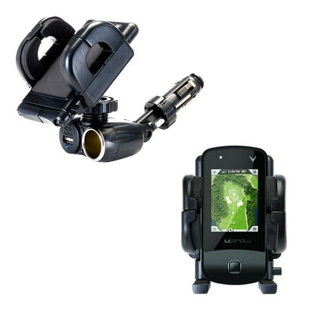 Dual USB / 12V Charger Car Cigarette Lighter Mount and Holder for the uPro uPro Golf GPS