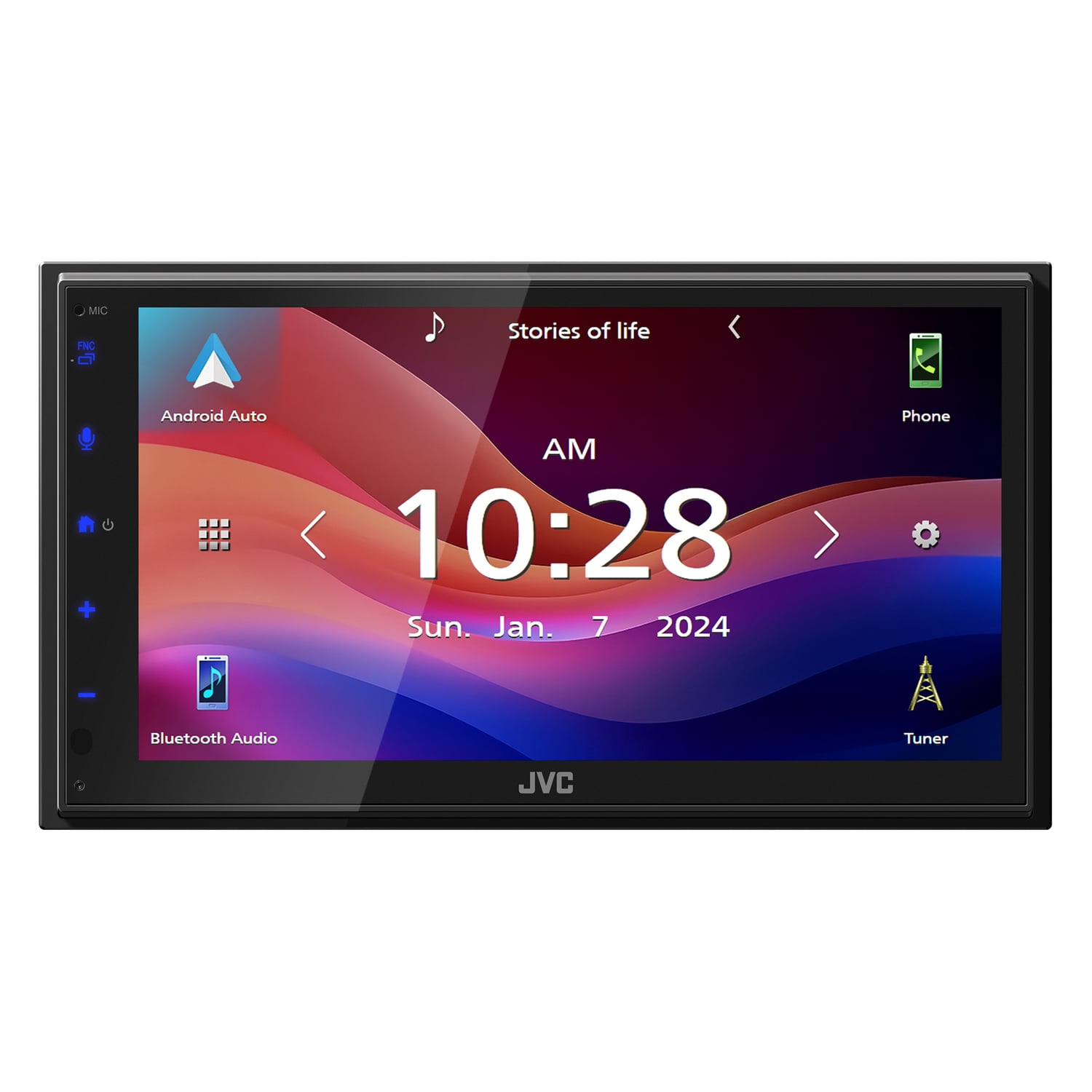 JVC KW-M690BW 6.8-In. Car In-Dash Unit, Double-DIN Digital Receiver with WSVGA Touch Screen, Wireless Android Auto/Apple CarPlay, and Wi-Fi