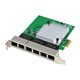thumbnail image 1 of Tarjeta de Red Gigabit Ethernet, Tarjeta LAN, Adaptador de Red PCIe X1 de 6 Puertos, 1000 Mbps, Alta Velocidad para Win7/8/10, 1 of 5