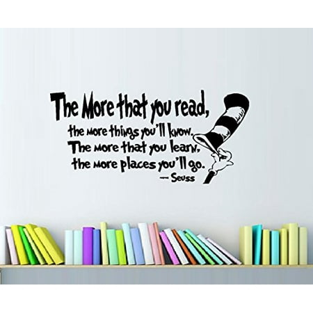Decal ~ The more that you read, the more things you'll know: LRG Children's Wall Decal~ Popular Character Phrase~ Wall Decal