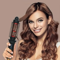 BGZLEU Mini Curling Iron Brush 1 Inch, Tourmaline Ceramic Barrel for Travel, Anti-scald Hair Curler Brush with Extra Long Cord, 2 Temperature Settings for Short Hair/Shoulder Hair