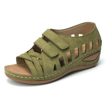 

Zapatos De Mujer Women Sandals Bohemia Gladiator Wedges Platform Wedge Sandals For Women Bohemia Elastic Strap 38 Green