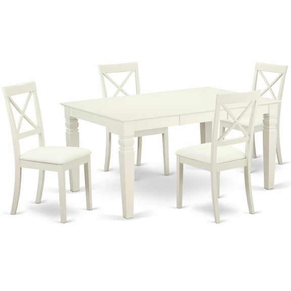 WEBO7-LWH-LC 7 Pc Set With One Weston Table And 6 Faux Leather Seat Chairs
