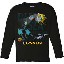Personalized Deep Sea Toddler Black Long Sleeve Tee