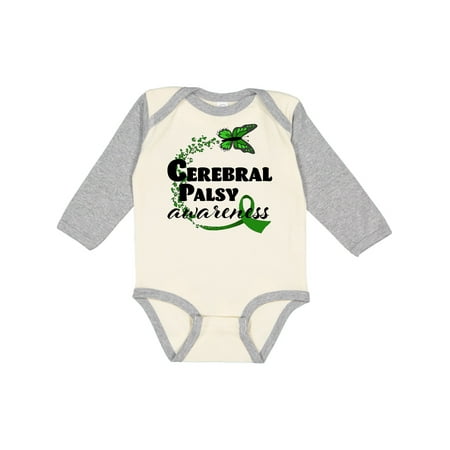 

Inktastic Cerebral Palsy Awareness with Green Butterfly and Ribbon Gift Baby Boy or Baby Girl Long Sleeve Bodysuit