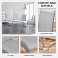 thumbnail image 6 of Sumdeal 71 in. Grey Glass Tabletop Marble Pattern Dining Set with 4 Light Gray PU Chairs, 5 Piece, 6 of 8