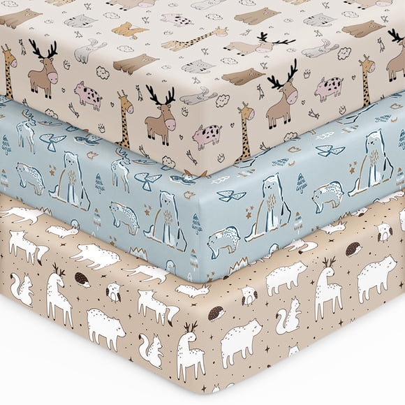 Sábanas para Cuna Unnivoll para Niños y Niñas Estándar 70x130x20 cm Paquete de 3