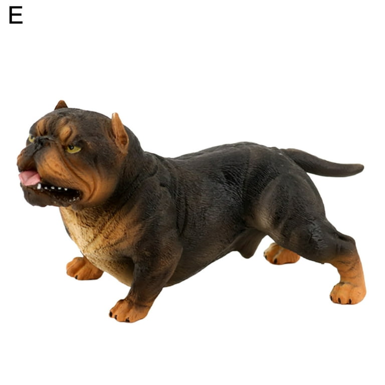 Porfeet Model Toy Simulated Collectible Plastic Simulation Wild Animal Bully  Pitbull Model for Hobby Collection,E 