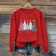 thumbnail image 5 of Feancey Xmas Tree Sweatshirt for Women Oversized Crewneck Pullover Drop Shoulder Long Sleeve Graphic Sweatshirts Holiday Casual Party Tops Red S, 5 of 5