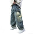 thumbnail image 2 of Pants for Boys Cargo Jogger Casual Loose Fit Denim Style Fall Trousers, 2 of 6