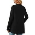thumbnail image 5 of SHIBEVER Womens Cardigan Fall Open Front Shirts Casual Lightweight Sweaters Loose Fit Long Sleeve Blouses Fashion Tunics Tops Solid Color Black Plus Size XXL, 5 of 5