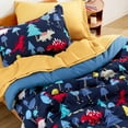 thumbnail image 6 of Sleep Zone Kids Bedding Comforter Set Full/Queen Size - Super Soft & Cute Printed 3-Piece Comforter Set All Seasons for Boys, Girls, Fade Resistant, Machine Washable, Dinosaur Land, 6 of 7