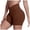 Brown, variant on Crossover Biker Shorts 5" Criss Cross High Waisted Workout Yoga Buttery Soft Womens Gym Shorts (Green, L)