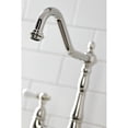 thumbnail image 4 of Kingston Brass KS1276PLBS Heritage Bridge Kitchen Faucet with Brass Sprayer, Polished Nickel, 4 of 5
