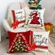 thumbnail image 2 of Decoración de vacaciones felices de Navidad con fundas de almohada, decoración del sofá de fundas de almohada de la granja de invierno con lino(B)(4 piezas), 2 of 5