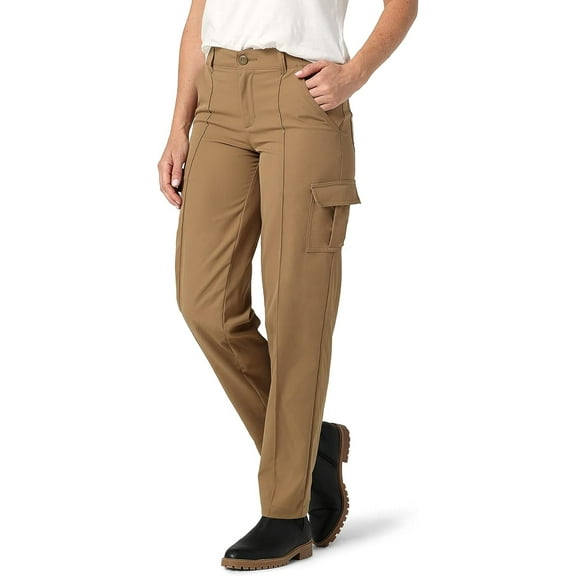 Lee Women's Flex to Go Mid Rise Seamed Cargo Pant (Dark Khaki)