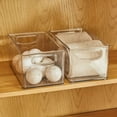 thumbnail image 3 of mDesign Plastic Bath Vanity Storage Organizer Bin with Handles, 4 Pack, Clear, 3 of 9
