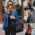 thumbnail image 2 of Chaqueta de traje de cuero PU de moda para mujer de otoño/invierno de Wish Products de buen material, 2 of 6