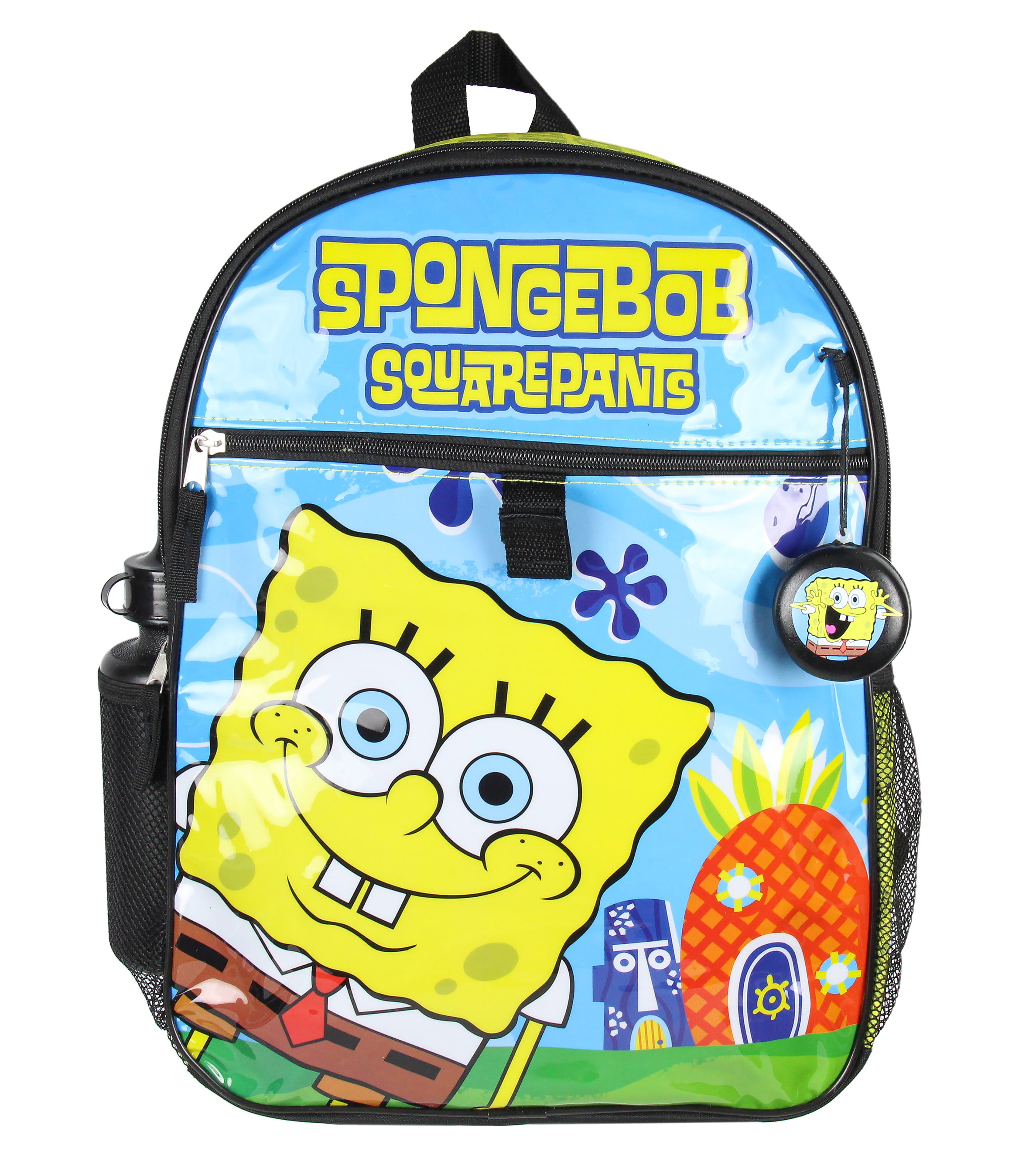 Spongebob Backpack with Lunch Box Set - Bundle with Spongebob SquarePants Backpack for Kids, Spongebob Lunch Box, Stickers, Stationery, Water Bottle