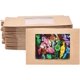 thumbnail image 1 of 30 paquetes de cajas de papel kraft de 5x3x0.6 pulgadas para repostería con ventana de PVC transparente, ideales para dulces, galletas y otras artesanías., 1 of 9