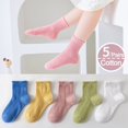 thumbnail image 1 of Calcetines para niñas, 5 par/lote, calcetines de algodón para primavera y verano para niños, patrón de flores bonitas para niños y bebés Tan Jianjun unisex, 1 of 2
