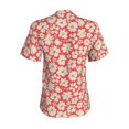 thumbnail image 3 of Uemuo Beige Flowers Printed Women's Classic V-Neck T-Shirt - Soft, Breathable, Moisture-Wicking, Perfect for Casual, Office, Travel, and Everyday Wear-Small, 3 of 5