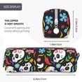 thumbnail image 5 of XMXT Leather Pencil Case, Cute Skull Love Flower Large Capacity Pencil Pouch for Student Teens Women, 5 of 9