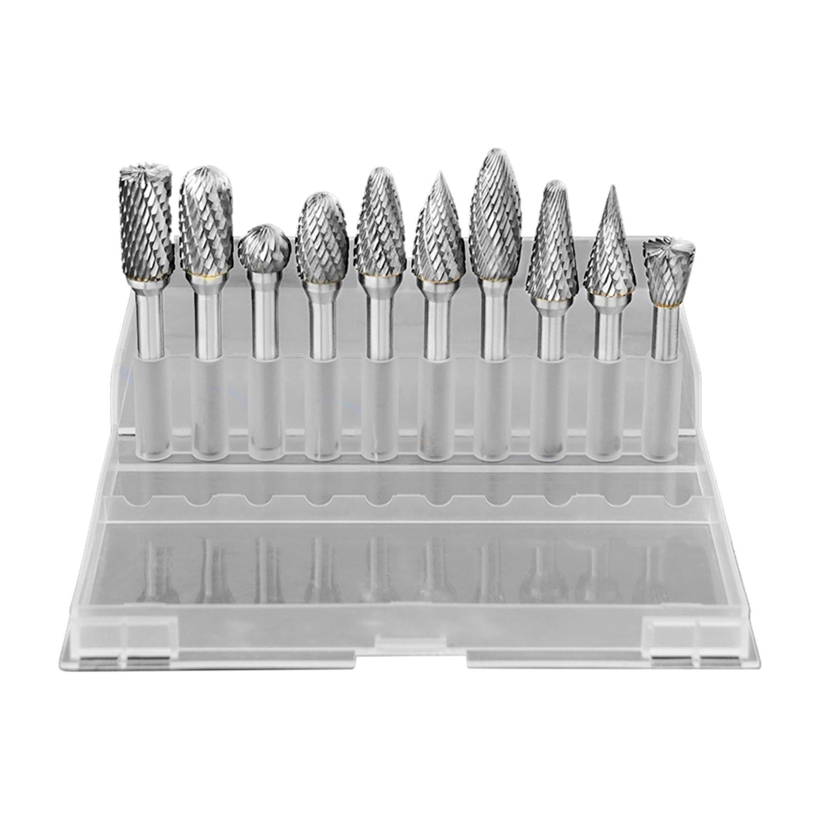 colaxi Rotary Drill Set Tungsten Steel, Metal Grinding Engraving Bits, Rotary Burr Set Double Cut Carving Bits for Metal Engraving