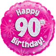 thumbnail image 1 of Oaktree 18 Inch Circle Happy 90th Birthday Foil Balloon, 1 of 1