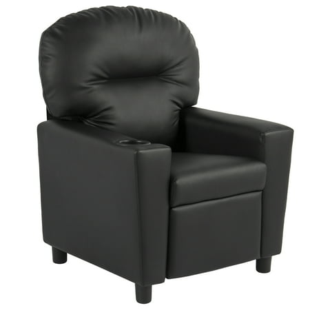 Best Choice Products Vinyl Upholstered Kids Recliner Chair with Cup Holder,