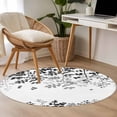 thumbnail image 4 of Round Rug 4Ft Washable Non-Slip, Black Leaves Circle Area Rugs for Living Room Bedroom, Summer Botanical Indoor Floor Mats Carpet Runner for Home Decor Aesthetic, 4 of 8