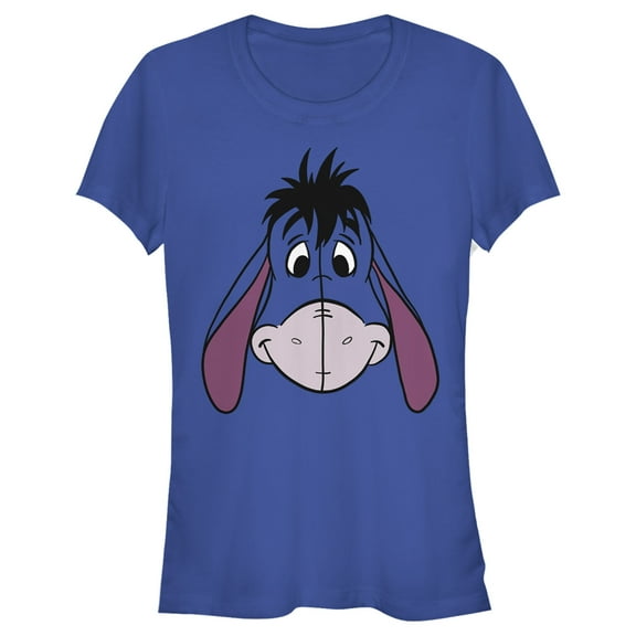 Junior's Winnie the Pooh Eeyore Big Face Graphic Tee Royal Blue Small