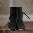 thumbnail image 6 of Men's Mid-Calf Boots - On Shoes Retro Lace Up Punk Leather Footwear Comfortable Non- Padded Casual Footwear for Festivals and Events, 6 of 7