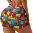 thumbnail image 2 of Colorful Building Blocks Workout Shorts For Women Scrunch Butt Lifting Yoga Gym Seamless Booty Biker Shorts Xx-Large, 2 of 9