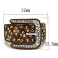 thumbnail image 2 of Womens Coffee Brown Ring Anillo Cafe Para Mujer 316L Stainless Steel with Top Grade Crystal in Citrine Yellow Guastalla, 2 of 4