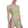 thumbnail image 2 of Daiia Green Gingham printed 2 piece Swimsuit Bikinis for Women High Waisted Racerback Bathing Suits Summer Tummy Control Scoop Neck Swimwear-Small, 2 of 8