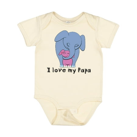 

Inktastic I Love My Papa Elephant Blue Pink Gift Baby Girl Bodysuit