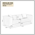 thumbnail image 2 of Williamspace 87.79" Modern Sofa 3 Seater Couch with 2 Pillows, Vertical Channel Tufted Velvet Sofa with Round Arm and Glod Metal Legs for Living, Office, Apartment, White, 2 of 6