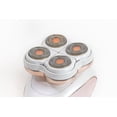 thumbnail image 2 of Depiladora de piernas para piernas Afeitadora eléctrica para mujer sin dolor con 4 cabezales de afeitadora hipoalergénicos chapados en oro de 18 quilates - Blanco recargable - (hy), 2 of 3