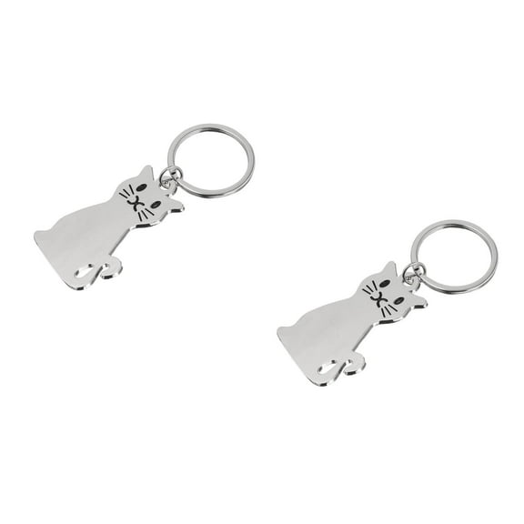 2 PCS Key Pendant Cat Keyring Rings Decorative Keychain Keychains for Car Keys