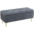 thumbnail image 1 of HOMCOM Storage Ottoman Bench with Steel Legs, 43 Inch Large Storage Chest, 1 of 10
