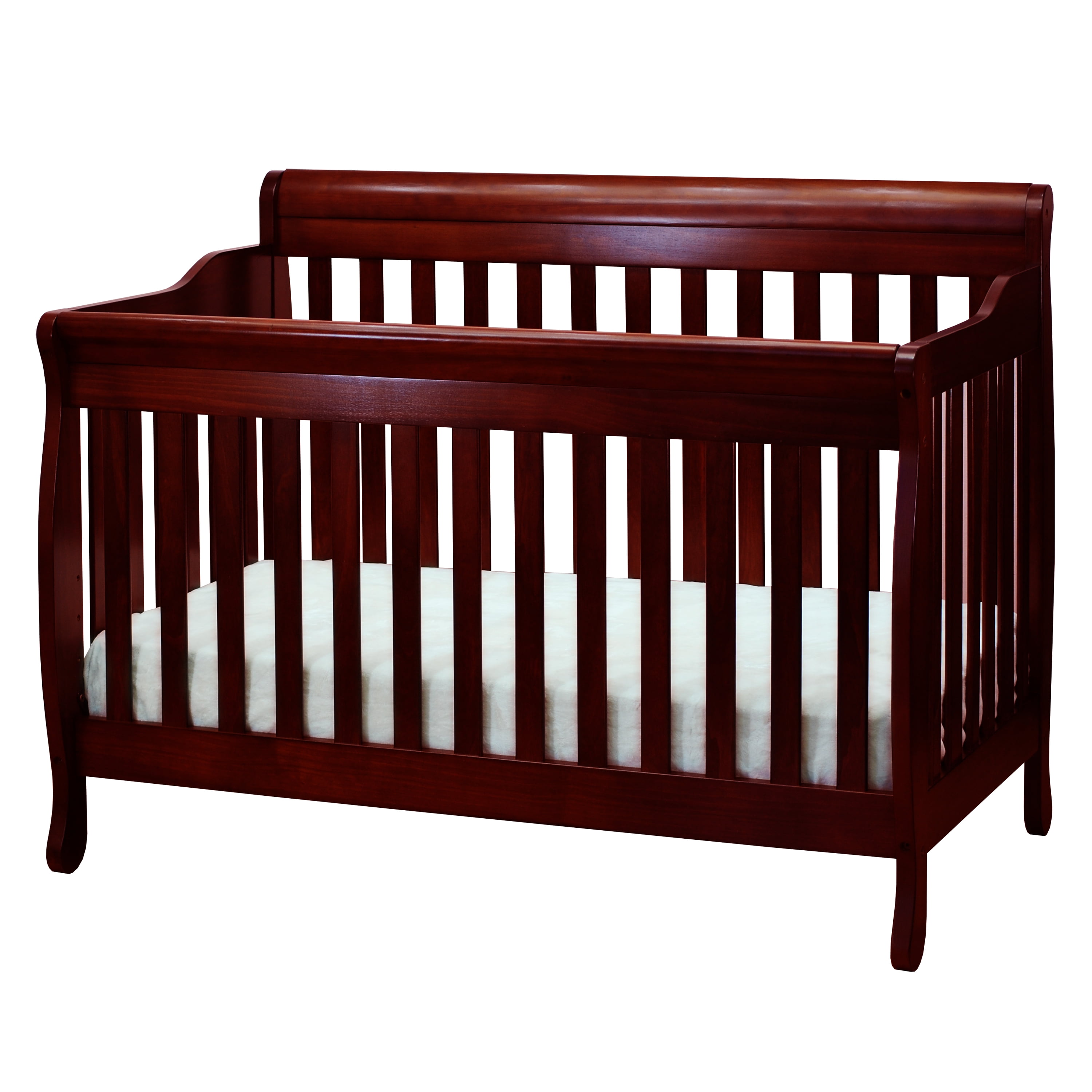 AFG Baby Furniture Alice 4-in-1 Convertible Crib with Guardrail Cherry